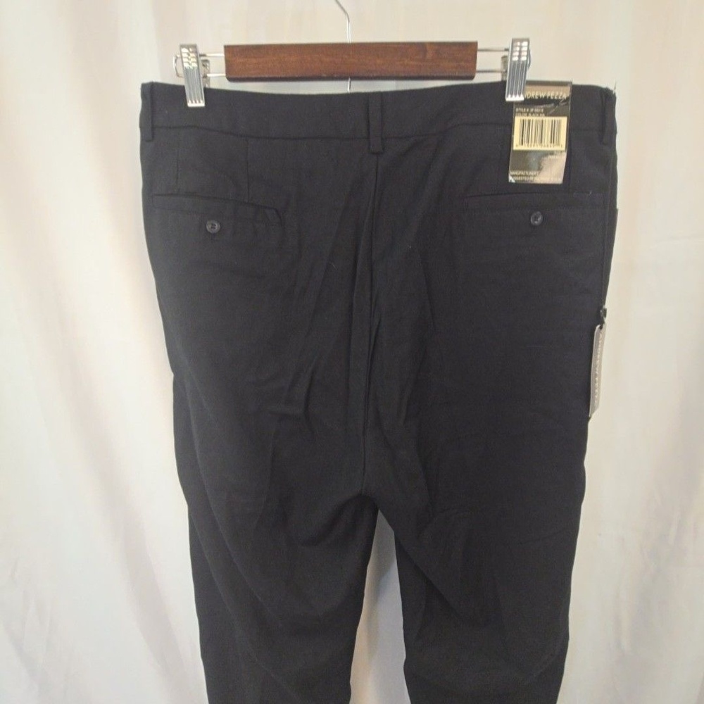 Andrew Fezza Dress Pants Mens 36x34 Black Ink Pleated Classic Fit Rayon Blend - Picture 8 of 16